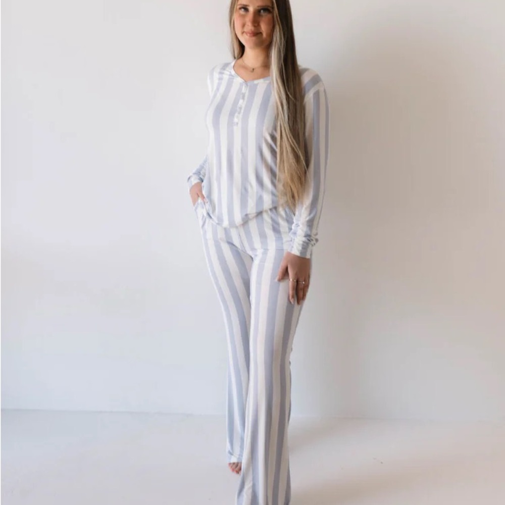 Forever French Women's Bamboo Pajamas | Ocean Stripe